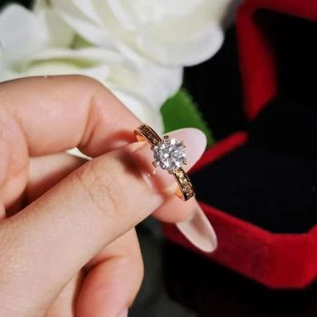 Lab Grown Diamond Ring with Rose Gold Band Sparkling Fashion Rings for Engagement - Guangzhou Shangyang Trading Co., Ltd. - China