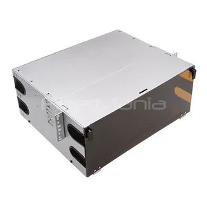 Silver 4U 19”Rack Mount Fiber Optic Patch Panel Holds 12 LGX Adapter Panels - Shenzhen FiberMania Technology Co., Ltd. - China