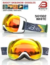 TPU Frame Customized Ski Goggles/Skiing Goggles Type Skiing Age Group Adults Model NO. SG1302 Payment Terms: T/T, - Guangzhou Basto Glasses Co., Ltd. - China