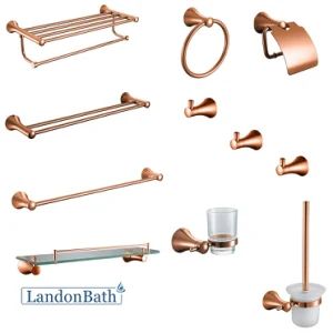 Stainless Steel Bathroom Hardware Bath Shower Set Accessories Towel Rack Paper Holde Hooks - Kaiping Landon Plumbing Co., Ltd. - China