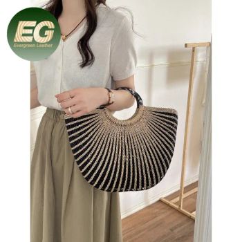 T189 Women's Straw Vintage Hollow-out Hand-Woven Bag with High Sense and Large Capacity Tote Bag Summer Bags - Guangzhou Evergreen Leather Goods Co., Ltd. - China