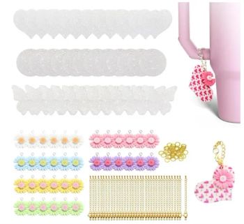 Sublimation Blanks Stanley Cup Charms DIY Glitter Daisy Pendants - Ningbo General Union Co., Ltd - China