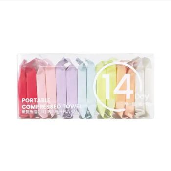 Wholesale Colorful Portable Disposable Travel Tablet Cotton Compressed Towels Magic Towel - SUNSHINE NONWOVEN FABRIC CO.,LTD QUANZHOU - China