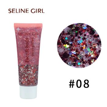 Seline Girl 50ml Gel High Pigmented Body Glitter Form Gel Origin China Ingredient Vegan Material Plastic Volume - Shantou Manfen Cosmetics Co., Ltd. - China