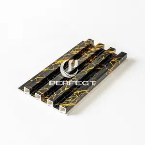 Wholesale Price High Quality Indoor Waterproof Black Gold Dark Flexible WPC Wall Cladding Panel - Linyi Perfect New Material Co., Ltd - China