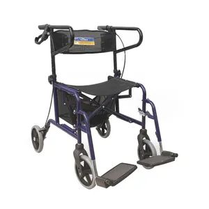 Folding Outdoor Lightweight Steel Adults Elderly Walking Aids Walker Rollator with Seat - Guangzhou Topmedi Co., Ltd. - China