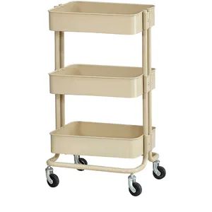 Home Kitchen 3 Tiers Movable Rolling Storage Rack Trolley Carts with Wheels - Tianjin Kingnod Furniture Co., Ltd. - China