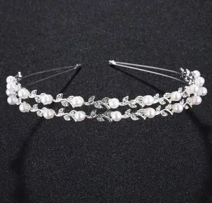 Bridal Wedding Pearl Crystal Headband Tiara. Fashion Rhinestone Tiara Hair Accessories - Yiwu Ba Yuan Jewelry Co., Ltd. - China