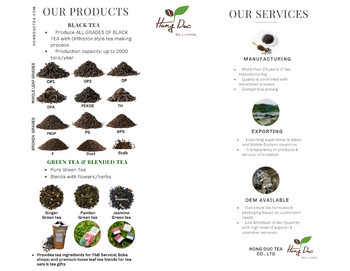 All Grades of Black/Green tea from Hong Duc Tea Coffee Processing and Export Company Limited All Grades of Black/Green tea - Hong Duc Tea Coffee Processing and Export Company Limited - Vietnam