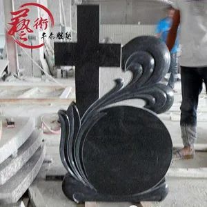 Llblack Granite Memorial Headstone Tombstones and Monuments - Quyang County Vientiane Stone Carving Factory - China