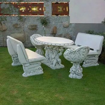 Modern Customized Natural Marble Stone Outdoor Garden Marble Tables and Chairs Sculpture - Hebei Flyer Import & Export Trading Co., Ltd. - China