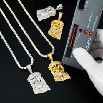 Stock Men's Hip Hop 925 Sterling Silver Fine Jewelry Iced out Jesus Piece Diamond Mossanite Moissanite Pendant for Tennis Chain - Guangxi Wuzhou Xingyuegems Co., Ltd - China