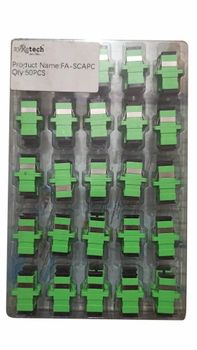 Syrotech FA-SCAPC Fiber Optic Adapter Color Green Brand Syrotech Material Fiber Connector Type SC-APC Pack Contains 50 - Veena Electronics - India
