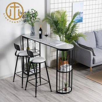 Nordic Golden Slate Bar Table Home Restaurant Bar Table - Hebei Ximu Furniture Sales Co., Ltd. - China