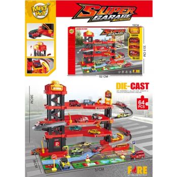 Kids Alloy City Play Set Cartoon Parking Lot Garage Toys DIY Metal Diecast Car Parking Lot Set Toy with Map for Boys - Shantou Yanaa Toys Co., Ltd - China