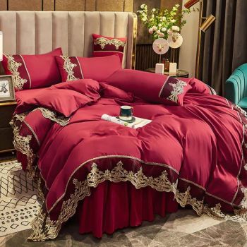 Solid Color 100% Polyester Soft Comfortable Bed Duvet Cover Sets King Size Quilt Cover with Bedsheet and Pillowcase - Tianjin Zhongjianguokang Nano Technology Inc., Ltd. - China