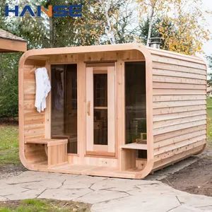 1 6 Persons Sauna Rooms Steam Room Family Outdoor Garden Dry Steam Sauna Bath Solid Wood Sauna Room - Foshan Hanse Industrial Co., Ltd. - China