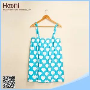S-006 Promotional Girls Bath Skirt Terry Bathrobe with Magic Tape - Longyou Aihui Textiles Co., Ltd. - China
