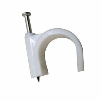 White PVC Nail Cable Clip, Clip Size: 12 mm Color White Clip Size 12 mm Use Solar Fitting Nail Material Iron Function Securely Fastens Cables To - Akshay Urja Shop - India