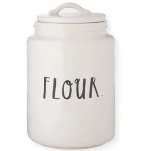 White Ceramic Storage Canister with Letter Design for Kitchen Organization - Feiya Group Co., Limited - China