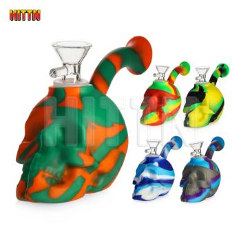 New Skull Mixed Color Silicone Body & Glass Bowl Hand Pipe Smoking Water Pipes Wholesale - Hejian City Shenghong Glass Products Co., Ltd. - China