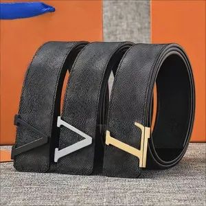 Designer Genuine Leather Belt with Buckle, Unisex, 1V Genuine Leather Belt Top Brand Leather Belt Original Mens Leather Belt Genuine Leather Belt - Putian Qiangju Department Store - China
