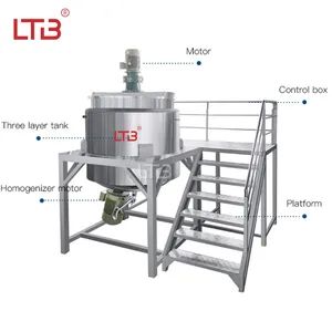 LTB Factory Price Body Wash Hand Wash Mouth Wash Making Tank Gel Scrub Lotion Mixer Equipment Three Layers Electric Heating Type Mixing Machine - LTB Machinery Co.,ltd - China