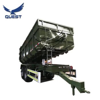 Wings Open Dump Full Box Enclosed Tipping Farm Drawbar Trailers - QINGDAO QUEST VEHICLE EQUIPMENT CO., LTD. - China