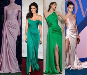 One Shoulder Evening Dresses Satin Sexy Party Prom Gowns E221 - Suzhou Leader Apparel Co., Ltd. - China