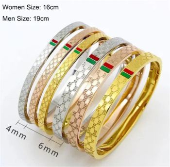 Fashion Jewellery Customizable Love Brand Couple Stainless Steel Jewelry Couple Engraved Bracelets Bangles - Fujian Junqing Trade Co., Ltd. - China