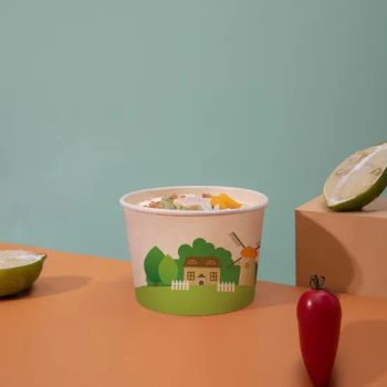 Wm64 Custom Logo Printed 8oz Disposable Food Grade Packaging PE Coated Paper Bowl - Xiamen Wei Mon Environmental Materials Co., Ltd. - China