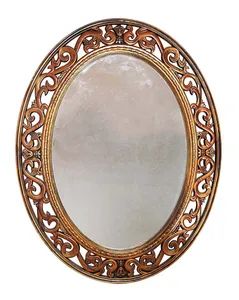 Big Oval Golden Indian Style Hollow Frame Mirror Wall Clock - Xiamen Junnong Agri Production Sell Co., Ltd. - China