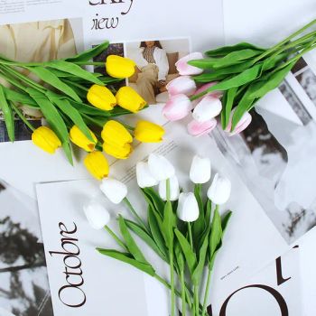 Tulip Fake Artificial Flower Home Decoration PU Feel Wedding Hand Bouquet - Market Union Co. Ltd. - China