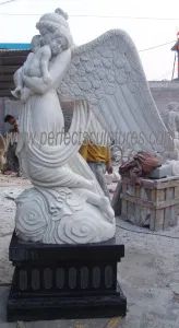 Custom Stone Marble Cemetery Statue Memorials Angel Monument for Graveyard Sculpture (SY-X1004) - Quyang Perfect Sculpture Factory - China