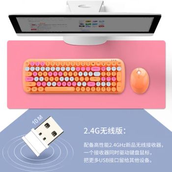 High Quality Keys Round-Keycaps Mechanical Wireless Keyboard and Mouse Combo - 4.9/5 - China