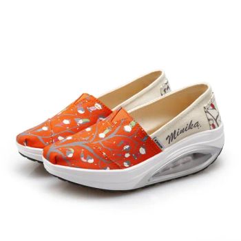 Height-Increasing Shoes Women Slip On Air Cushion Canvas 34-42 Orange Beige Blue Black 1Y MOQ1 Pair - Jinjiang Shibang Shoes Co., Ltd. - China