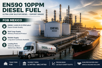 EN590 10ppm Diesel Quality Export Grade Sulfur Content 10ppm Port Veracruz, Mexico Place of Origin Mexico Packaging Details Bulk Cargo - HarborGate Energy LLC - United States