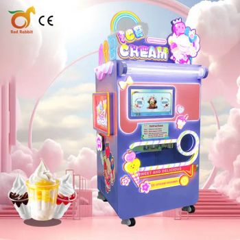 Soft Serve Ice Cream Cone Making Machine Snowflake Ice Cream Vending Machine Factory Source - Guangzhou Red Rabbit Intelligent Equipment Co., Ltd. - China