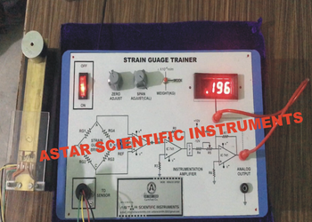 Strain Gauge Trainer Kit Brand ASTAR Phase SINGLE Capacity 500GM Model Number AS 738 Automation Grade Manual Strain Sensor Count - Astar Scientific Instruments - India