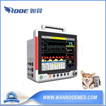 Animal Life Monitoring Systems Veterinary Portable ICU Monitor with 12.1 Inch Screen - Jiangsu Rooe Medical Technology Co., Ltd. - China