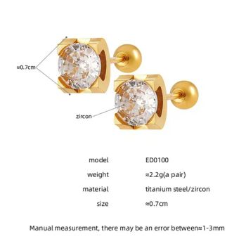Diamond Earrings Popular Fashion Stainless Steel Earrings Cubic Zirconia Stud Earrings Jewelry - Putian Chengqiu Hui Trading Co., Ltd. - China