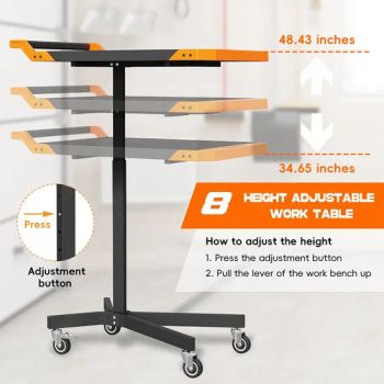 Multifunctional Hair Salon Adjustable Rolling Utility Trolley with Swivel Casters & Storage Trays - Ningbo Jingyan Tools Co., Ltd. - China