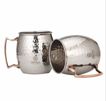 DC-563 Pure SS Mule Mug With Brass Handle Capacity 500ml Packaging Type Box Material SS Copper Product Code DC-563 Brand Divine - Divine Copper - India