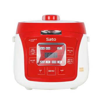 Sato electronic rice cooker 18DT017 (D) 1.8L Red White New Color The Control Panel Displays Vietnamese & Easy To Use - VIET NHAT ELECTRONICS COMPANY LIMITED - Vietnam