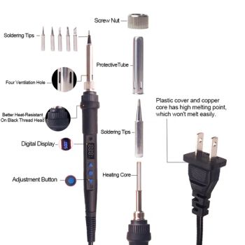 LCD Digital Display Soldering Tool Electric 80W Temperature Controlled Electric Soldering Irons - Jiangsu Smile Tools Co., Ltd. - China