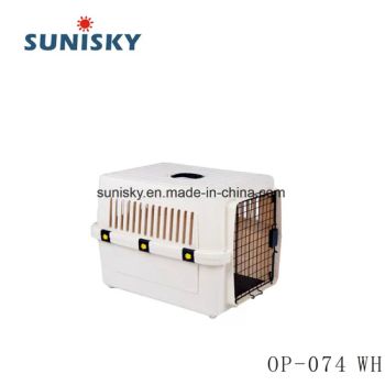 Plastic Cat Dog Cage Pet Product Pet Cages & Pet Carrier for Travelling & Outdoors Op-074 Wh - GUANGZHOU GREAT EAST TRADING CO., LTD. - China