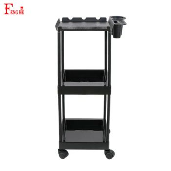 3 Tier Rolling Salon Trolley with Tool Holders – Hairdresser Utility Cart - Guangzhou Fenghe Industry Co., Ltd. - China