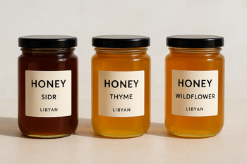 Sidr, Thyme, and Wildflower Honey Origin Libya Source Local Libyan Beekeepers Flavor Profile Sidr, Thyme & Wildflower Harvest Method Traditional Harvesting - Made in Libya - Libya