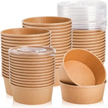 Hot Sales Salad Bowl with Lid Catering Food Packaging Containers Biodegradable Disposable Kraft Paper Bowl - Hefei Hyde Environment Protection Technology Co., Ltd. - China