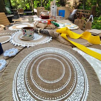 Best Seller Round Jute Fabric Burlap Table Mats Printed Placemats for Home Decoration From Textile Fabric Crafts - Anji Yangyi Textile Co, . Ltd - China